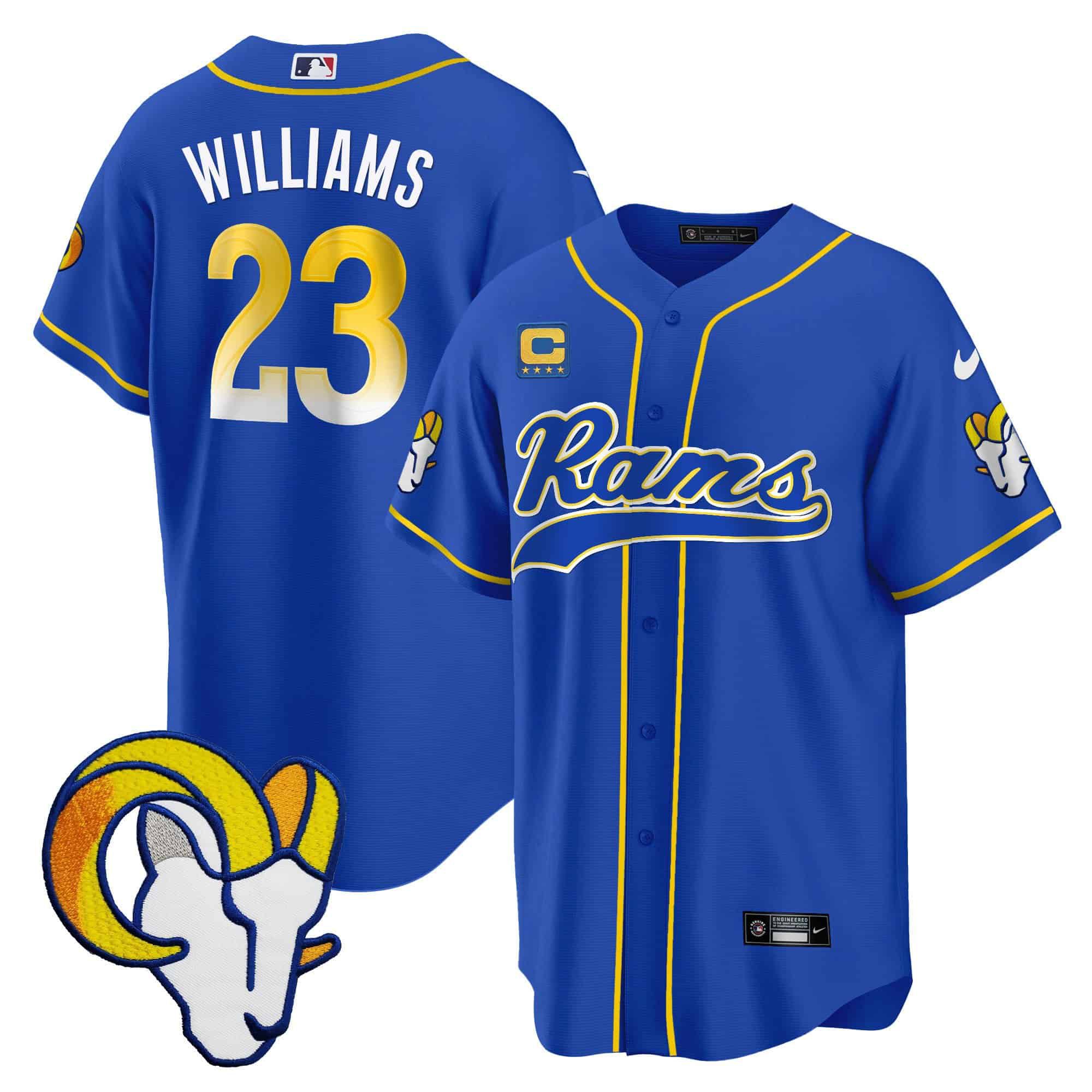 Men Los Angeles Rams #23 Williams Blue 2024 Nike Baseball NFL Jersey style 1
